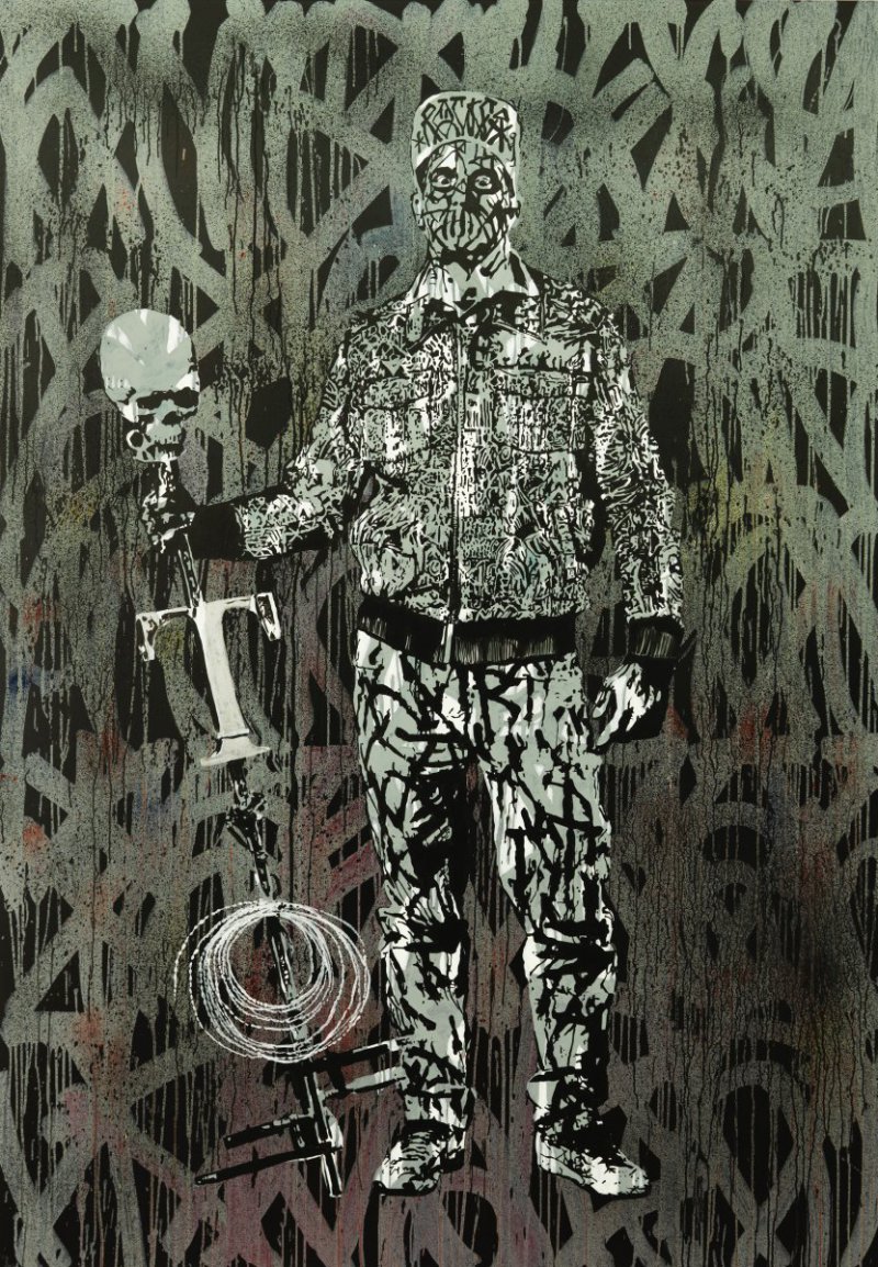 Tron man, akryl na plátně, 270 x 190 cm, 2017