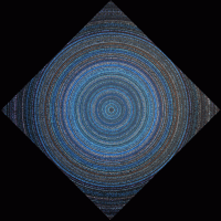 Mandala, airbrush na plátně, 100 x 100 cm, 2019