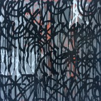 Untitled, emailová barva a akryl na plátně, 70 x 70 cm, 2016